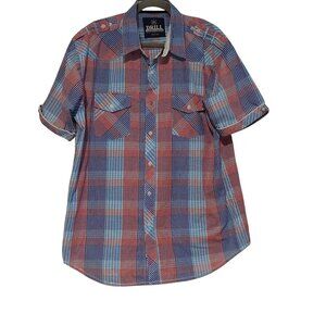 Drill Clothing Company Madras Patchwork S-Sleeve Button Shirt Country Western Xl